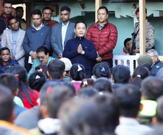 CM visits Pathing, announces relief measures for landslide-hit villagers