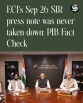 ECI’s Sep 26 SIR press note never taken down from website: PIB Fact Check 