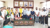 Homecoming reception honours Sikkim’s international strengthlifting champions
