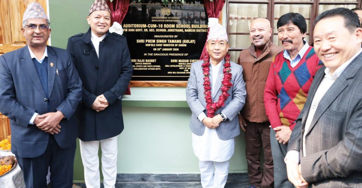 CM inaugurates school building & auditorium in Jorethang