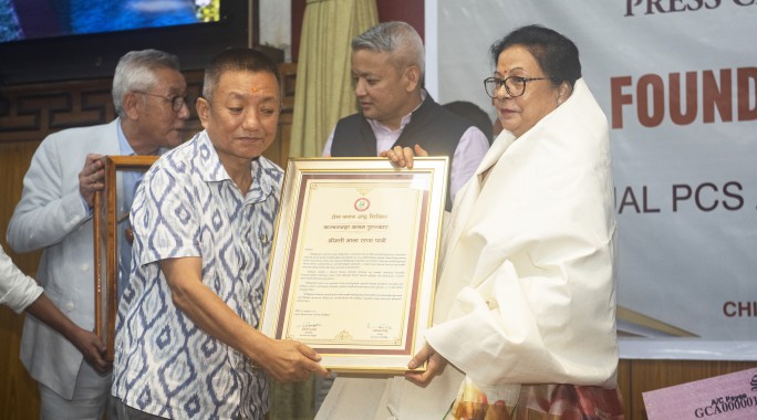 PCS honours Mala Rana Patro with Kanchenjunga Kalam Puraskar