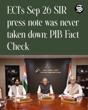 ECI’s Sep 26 SIR press note never taken down from website: PIB Fact Check 