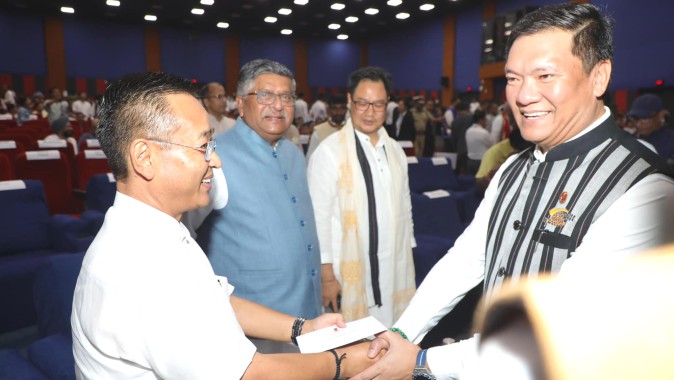 Golay attends oath-taking ceremony of Arunachal CM