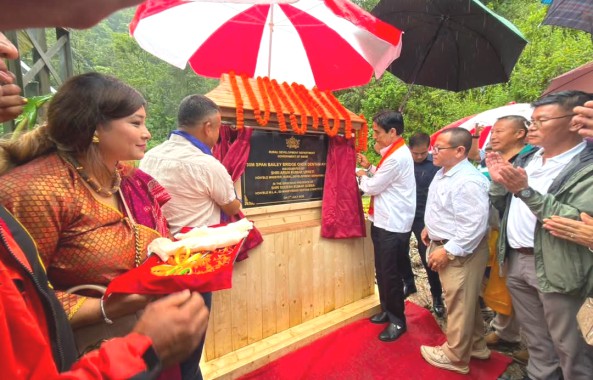  Minister Upreti inaugurates Bailey bridge in Dentam, Begha village administrative centre