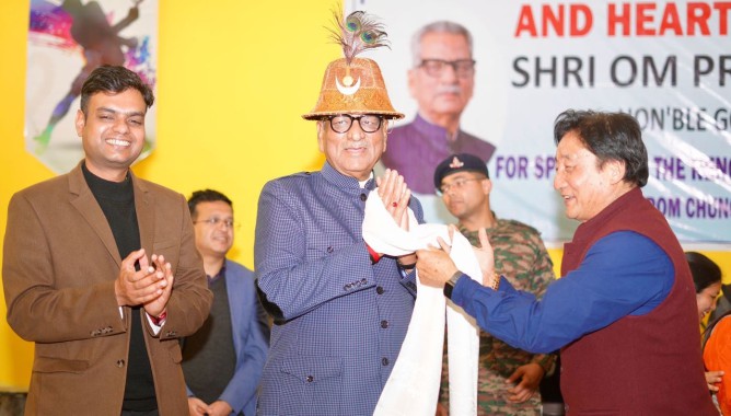 Governor begins three-day visit of North Sikkim,inaugurates newly-renovated gymnasium hall at Chungthang