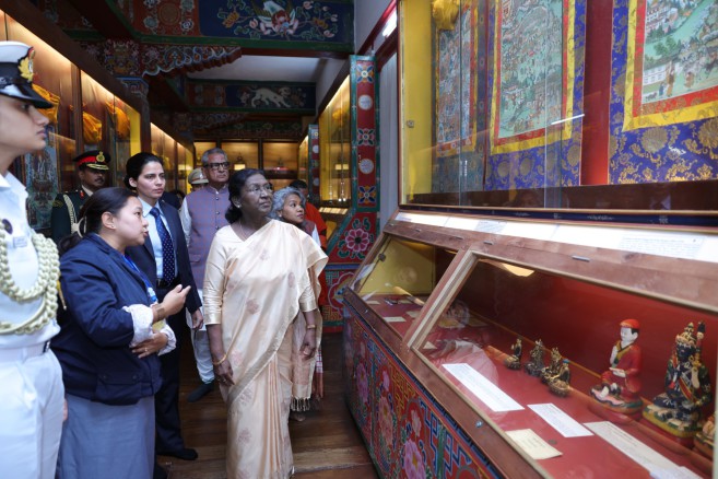 President Murmu visits Namgyal Institute of Tibetology, orchidarium on first day of Sikkim visit