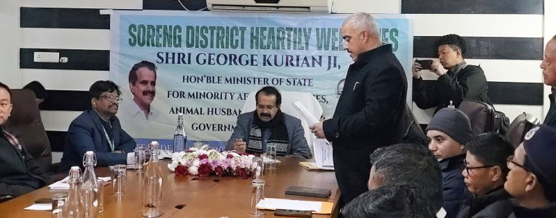 Union Fisheries and Animal Husbandry minister reviews development projects in Soreng district
