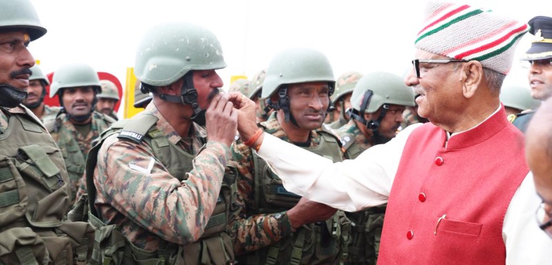 Governor celebrates Diwali with soldiers at Dokala Pass